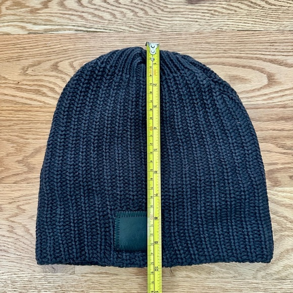 Love Your Melon Black on Black Leather Patch Beanie - Picture 4 of 4